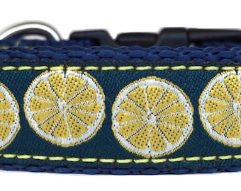 Lemons Ribbon Dog Collar