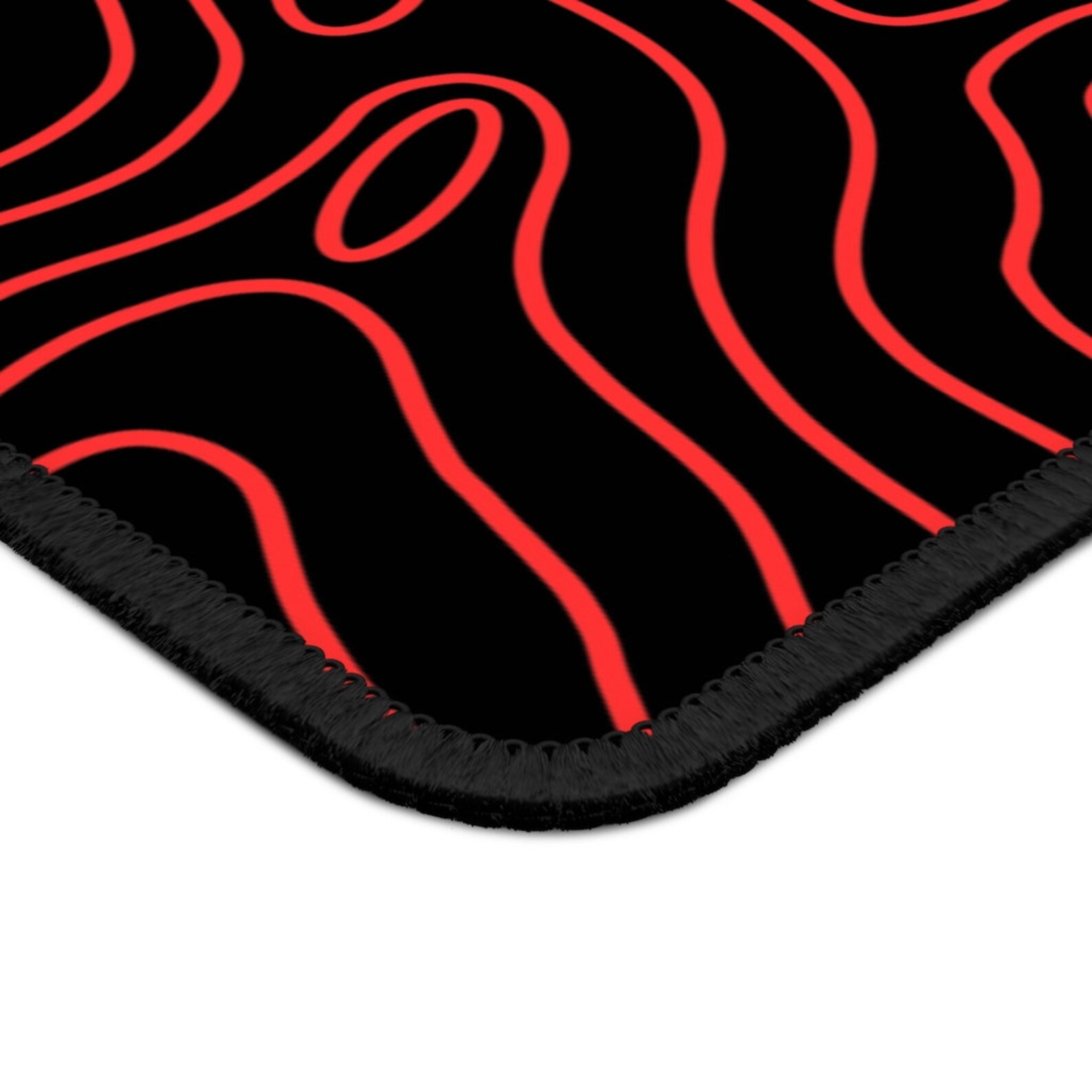 Black & Red Topographic Gaming Mouse Pad Etsy