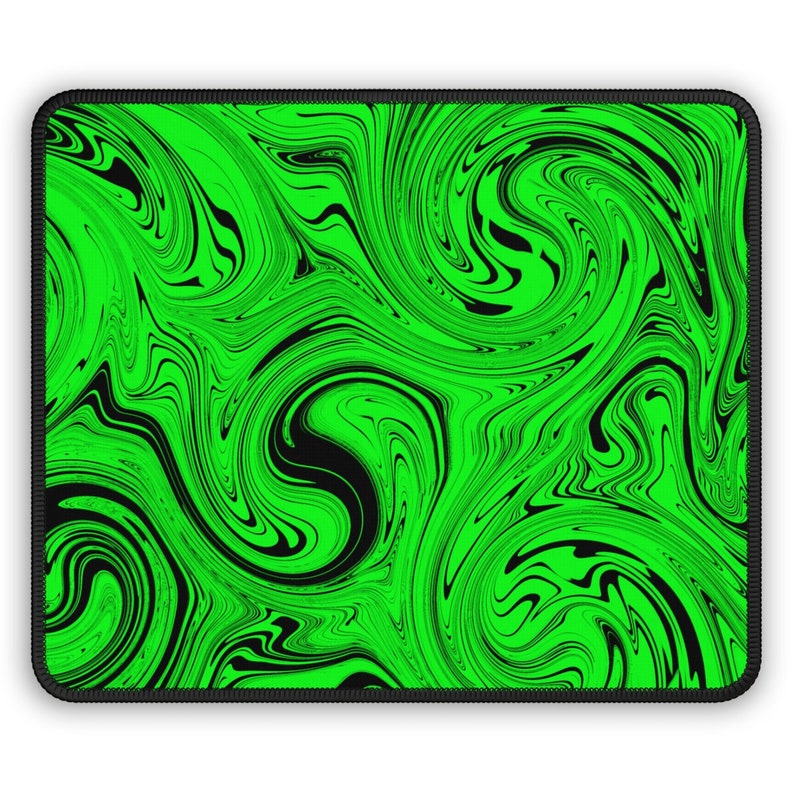 Green & Black Swirl Gaming Mouse Pad Etsy