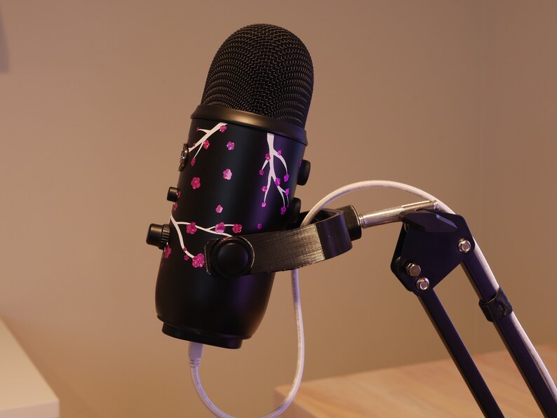 3D Printed Low Profile Blue Yeti Microphone Mount V2 Mic Arm Etsy