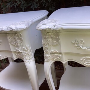 CUSTOM ORDER: French Nightstands with Ornate Flowers **shipping included**