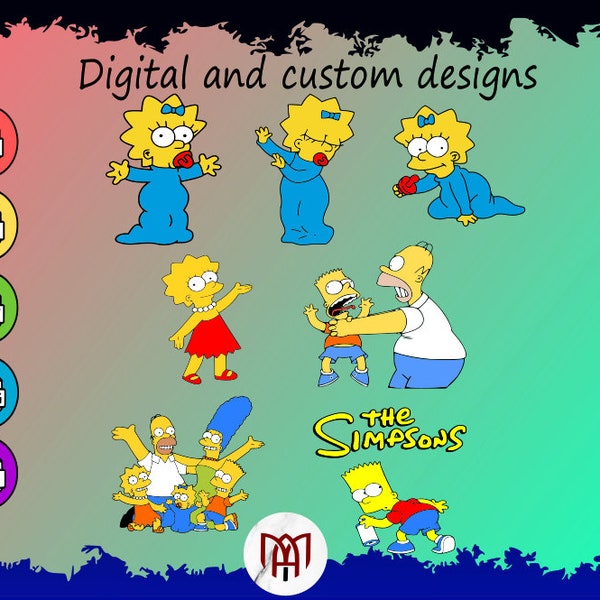 The Simpsons Svg, The Simpsons Bundle SVG, Bart Simpson Svg, Lisa Simpson Svg, Homer Simpson Svg, Simpsons Cricut, Homer Svg, DXF, PNG, Eps.