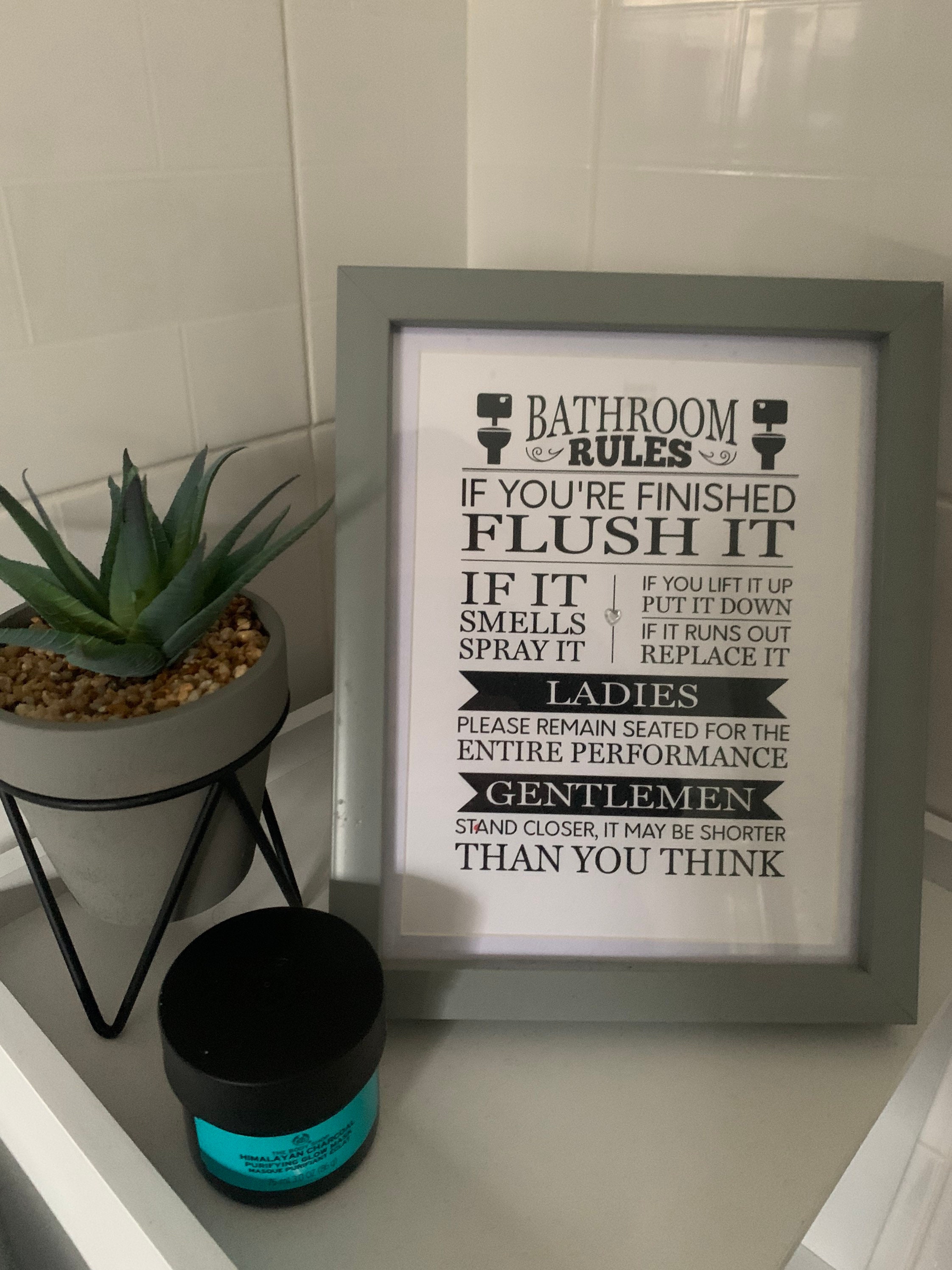 Bathroom Rules Wall Art Unframed Print Toilet A4 A5 Print Free Etsy