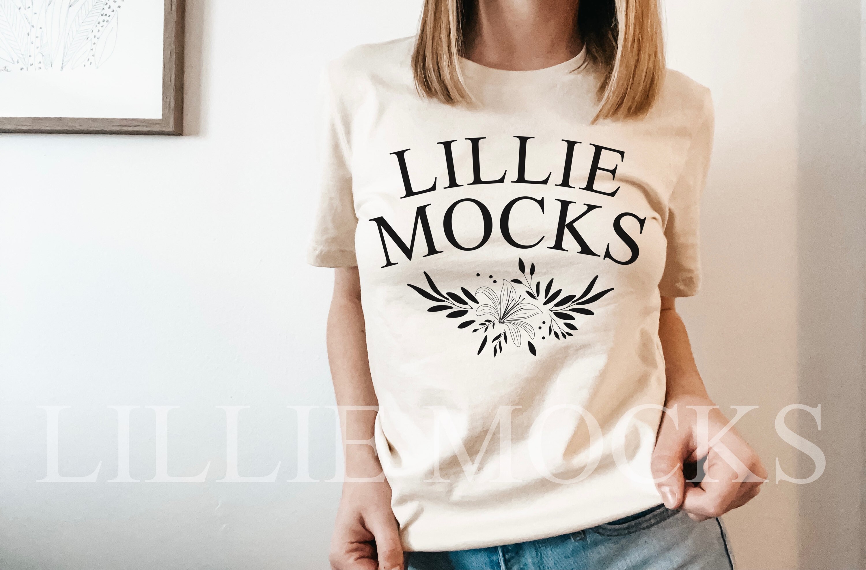 Soft Cream Bella Canvas 3001 Mockup 