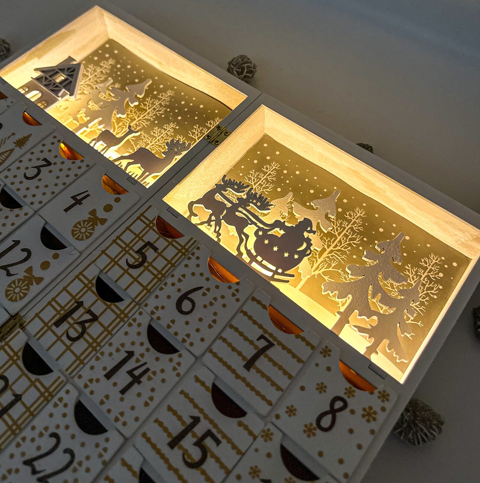 Crystal Advent Calendar Wooden Crystal Calendar Wood Advent Etsy