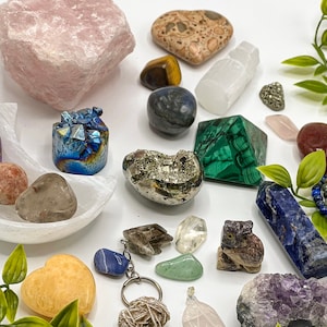 Mystery Crystal Box, Mystery Crystal Set, Gemstones Mystery Box, Crystal Grab Bag, Bag, Tumbled and Raw Crystal Box, Healing Crystal Sets