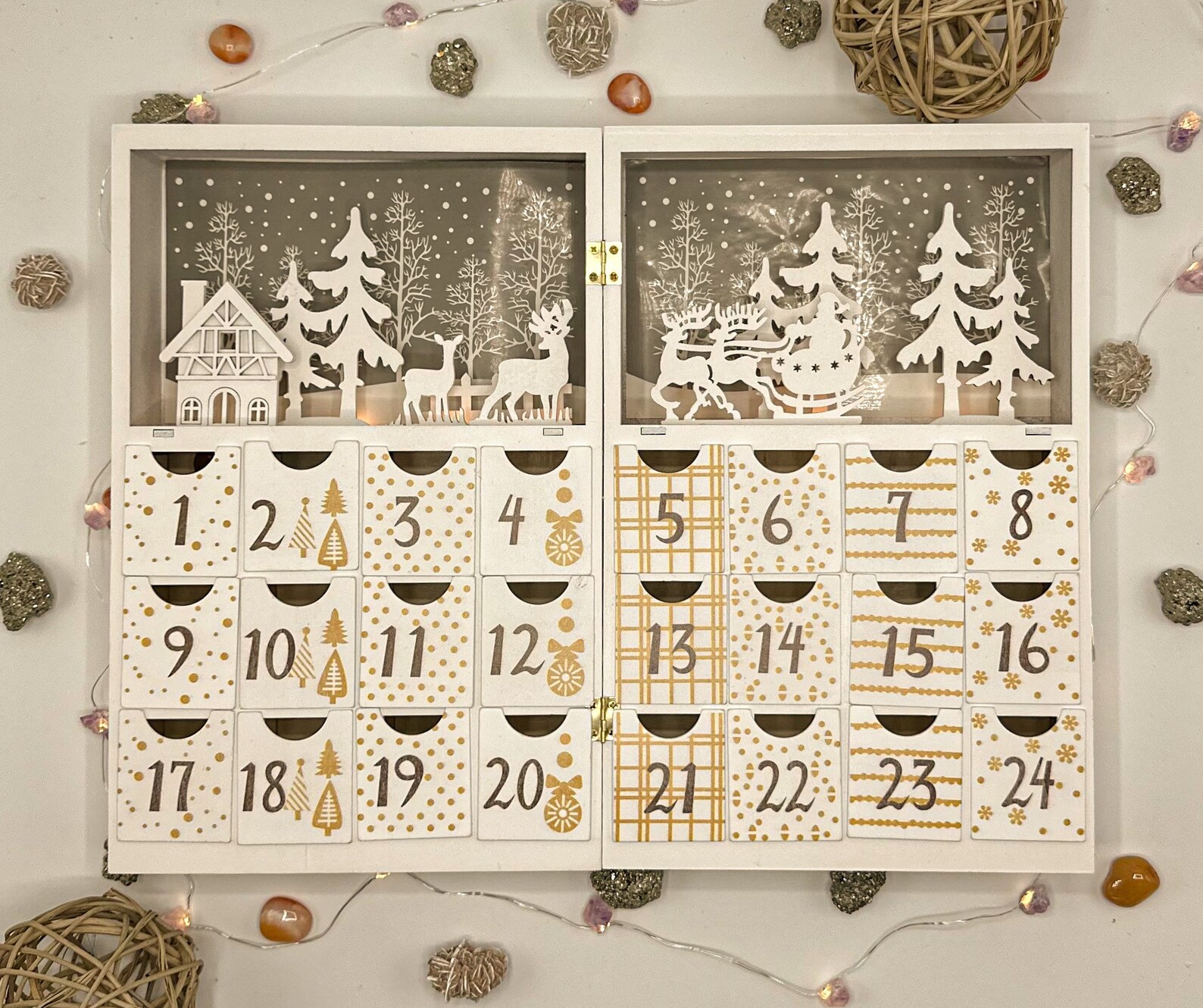 Crystal Advent Calendar Wooden Crystal Calendar Wood Advent Etsy