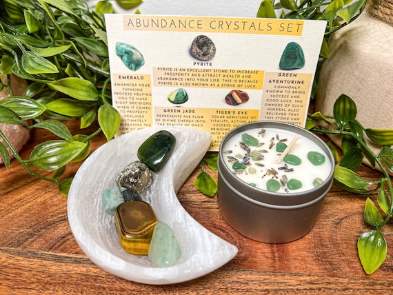 Crystals for Abundance, Attract Wealth and Abundance Crystal Kit, Money Manifestation Crystal Set, Crystals for Success, Prosperity Crystals
