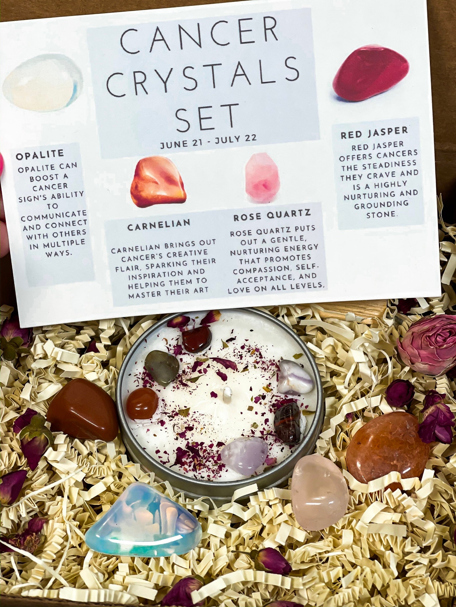 Cancer Crystal Gift Cancer Crystals Box Cancer Crystal Set Etsy