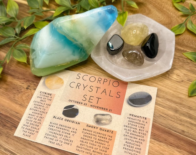 Scorpio Crystals Set, Scorpio Crystal Gift Box, Scorpio Stones, Scorpio Crystals Zodiac Gifts, Scorpio Birthday Box, Scorpio Birthstones
