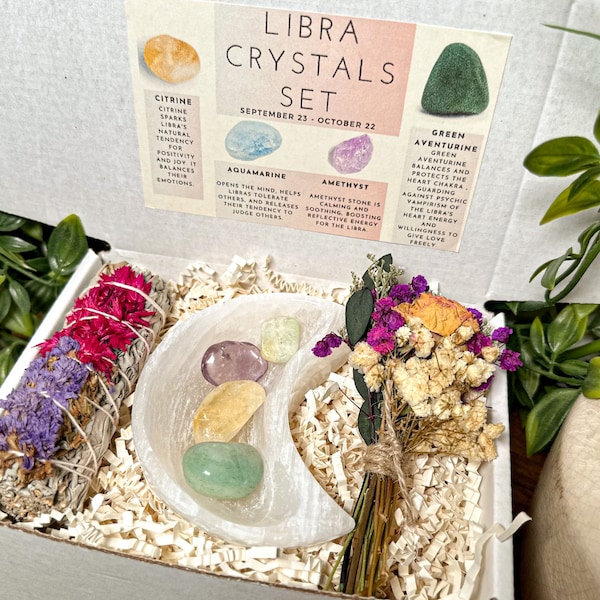 Libra Crystals Gift Box, Libra Stones, Libra Gift Set, Libra Crystal Kit, Birthday Gift Box, Zodiac Gifts, Libra Birthstones, Libra Kit