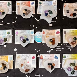 Zodiac Crystal Set, Zodiac Crystals, Crystals for Birthday Gift, Zodiac Crystal Box, Valentine Zodiac Set, Zodiac Gemstones Kit, Birthstones