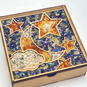 Crystal Craft Kit DIY, Craft Kit with Crystals, Crystals Date Night Box, Natural Crystals Craft Box, Craft Kit for Adult, DIY Crafts
