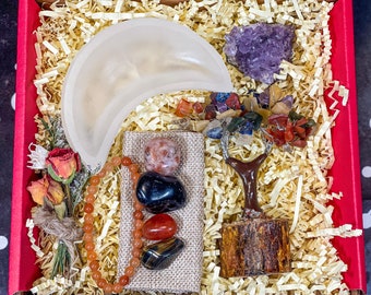 Leo Crystals Box, Leo Deluxe Crystal Box, Birthday Crystal Gift Set, Leo Gift Box, Leo Gemstones, Leo Stones Set, Leo Kit with Crystals