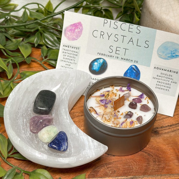 Pisces Crystals Set, Pisces Crystal Gift Box, Pisces Crystal Kit, Crystals for Pisces, Pisces Gift Box, Pisces Gemstones, Birthstones Pisces