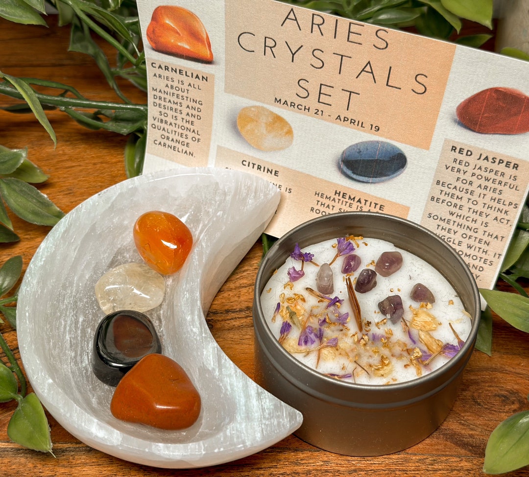 Aries Crystals Set, Aries Birthday Gift, Aries Crystal Box, Aries Kit ...