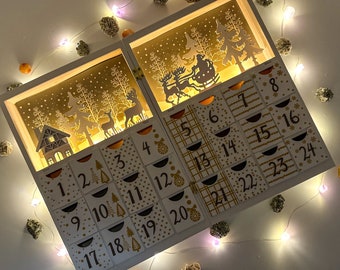 Wooden Advent Calendar with Drawers, Empty Wood Advent Calendar, Advent Calendar Wood, Wood Advent Calendar, Advent Calendar Box