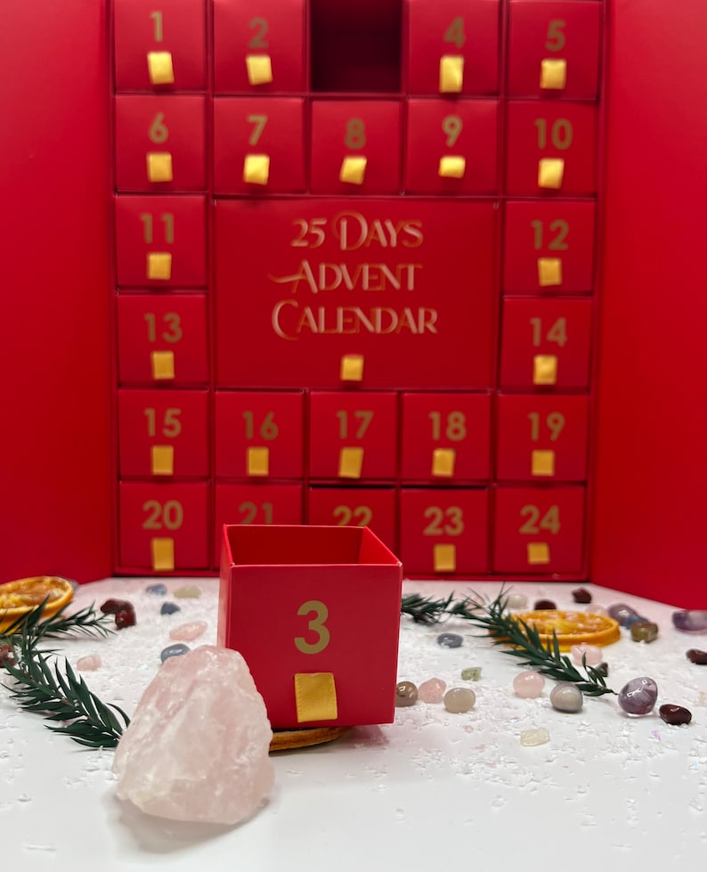 2023 Crystal Advent Calendar, Gemstone Advent Calendar, Advent Crystals, 25 Stones Tumbled and Raw, Crystal Countdown, Christmas Crystal Set image 5