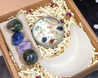 Calm Anxiety Crystal Set, Positive Energy Crystal Set, Good Vibes Crystal Box, Crystal Kit for Relaxation, Crystal Gift Set