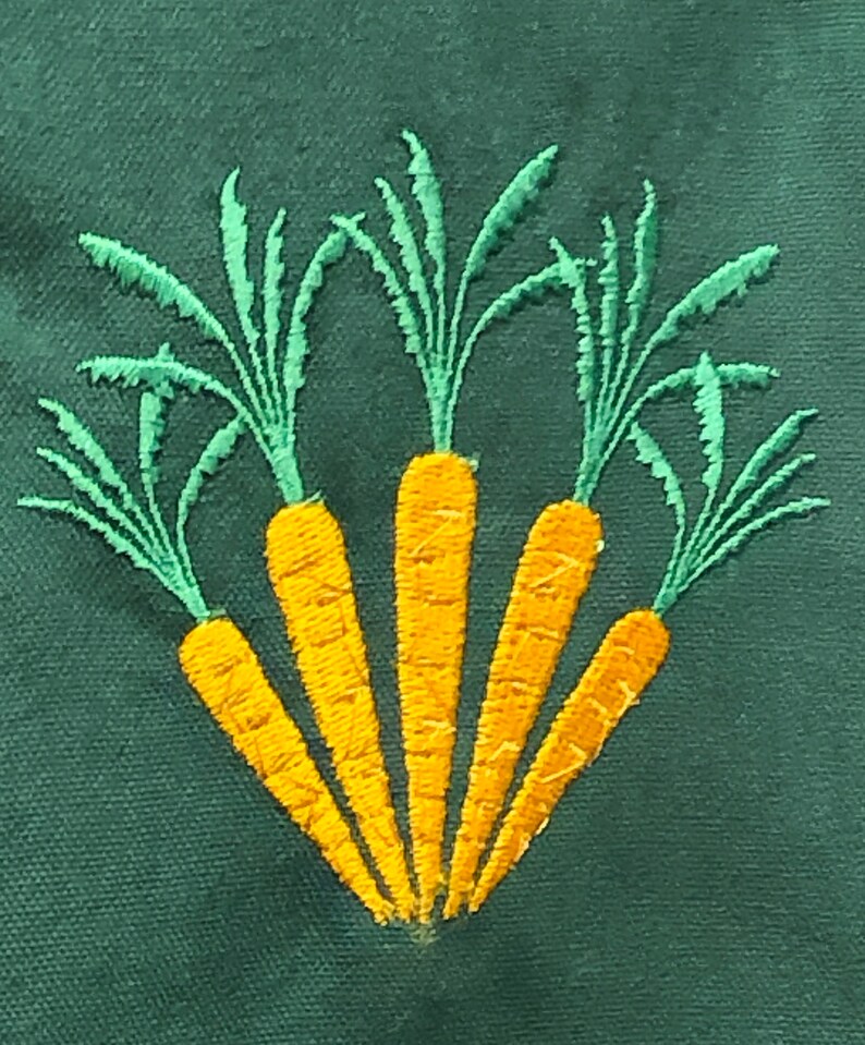 Apron Embroidered Carrots image 1