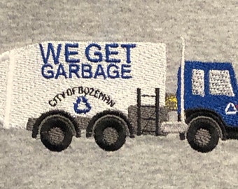 Child's T-Shirt - Embroidered Trash Truck