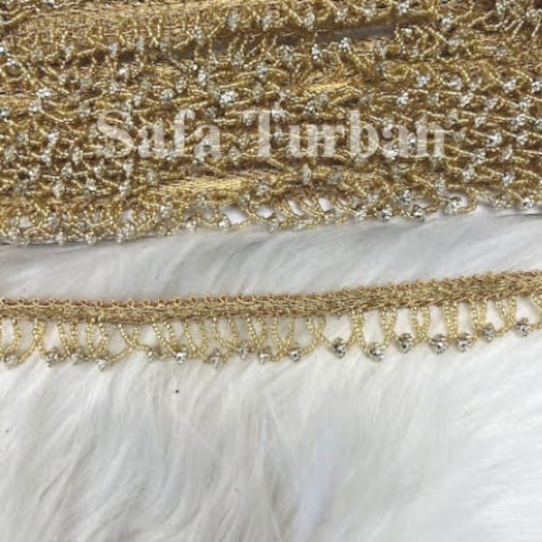 Golden Latkan Lace for Dresses, Sarees, Lehenga, Suits, Blouses, Dupatta, Chunri, and Craft