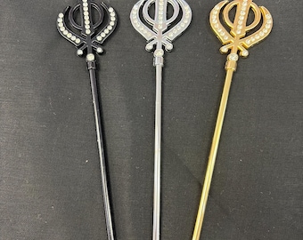 Salai (Baaz) Per Turbante In Acciaio - Confezione Da 3, Misure Assortite, Accessorio Tradizionale