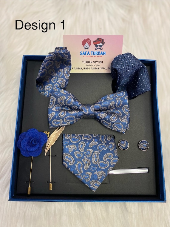 Set Cravatta Uomo Con Paisley: Completo Di 5 Pezzi Con Gemelli, Fermacravatta E Fazzoletto Da Taschino, Regalo - 2