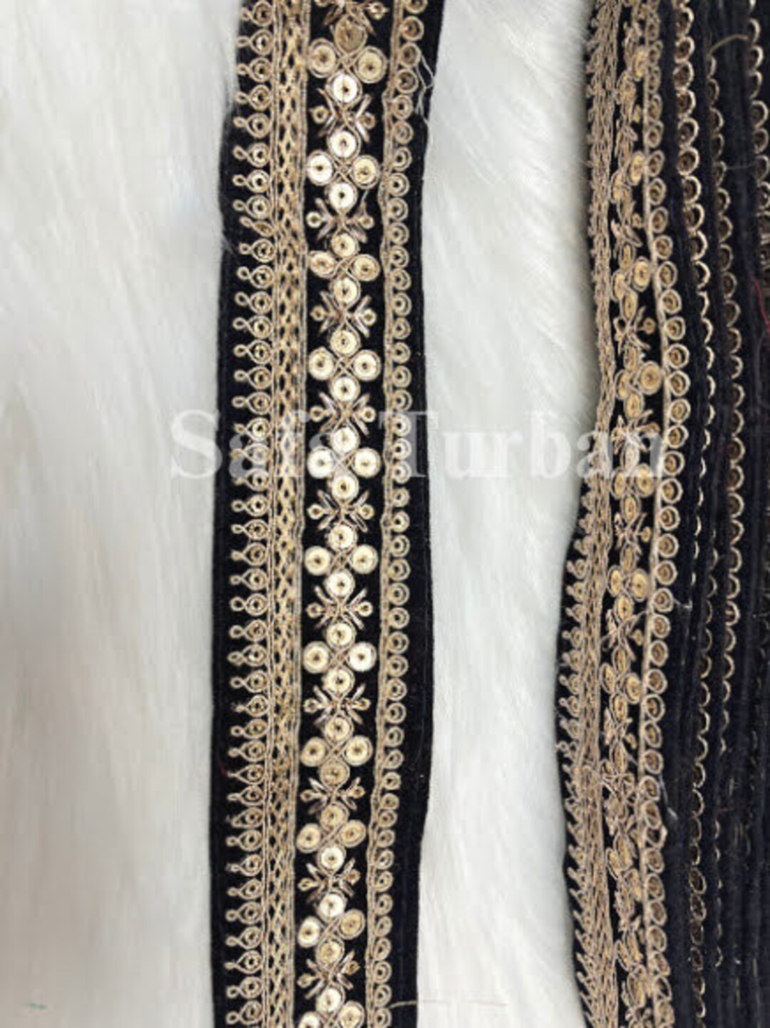 Black Velvet Embroidery Lace Madina