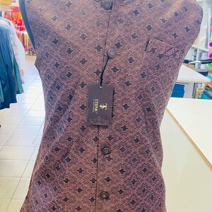 Designer Wine and black Men Vests- Men Vests- Wedding Vest, Kurta Pajama Vest, Prom Party Dress, Casual Wear (Size available 38,40,42,44,46)