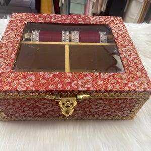 Churra /Kalira Box- Brocade handcrafted Box- Trousseau Box- Churra Kalire Box- Bridal Chura- Bridal Chuda Bangles- Bangle Storage Box