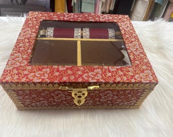 Churra /Kalira Box- Brocade handcrafted Box- Trousseau Box- Churra Kalire Box- Bridal Chura- Bridal Chuda Bangles- Bangle Storage Box