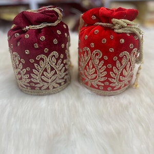 Designer Bridal Potli Bag for women with Embroidery and Embellished Stones