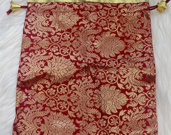 Indian Wedding- Large Size Desi Mithai/ Bhaji/Ladoo Bag- Potli Bag for Return Gifts Wedding II Sweets Bag Gift II Brocade potli