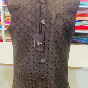 Designer Wine and Black Men Vests- Men Vests- Wedding Vest, Kurta Pajama Vest, Prom Party Dress, Casual Wear (Size available 38,40,42,44,46)