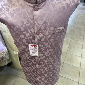 Designer Mauve  Men Vests- Men Vests- Wedding Vest, Kurta Pajama Vest, Prom Party Dress, Casual Wear (Size available 38,40,42,44,46)