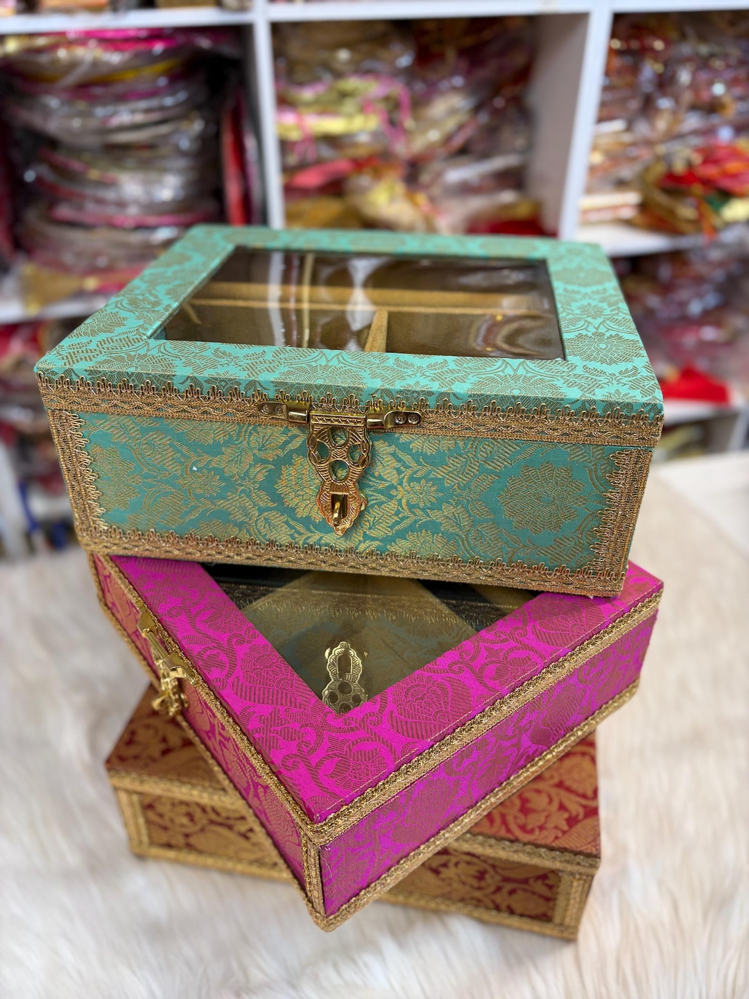 Churra /kalira Box- Brocade Handcrafted Box- Trousseau Box- Churra