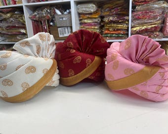 Indian Wedding- Hindu  Safa With Velcro for Baraati/Family Members, Safa Turban/Pagdi/Premade Turban Headwrap for dulha/baraati/Velcro safa