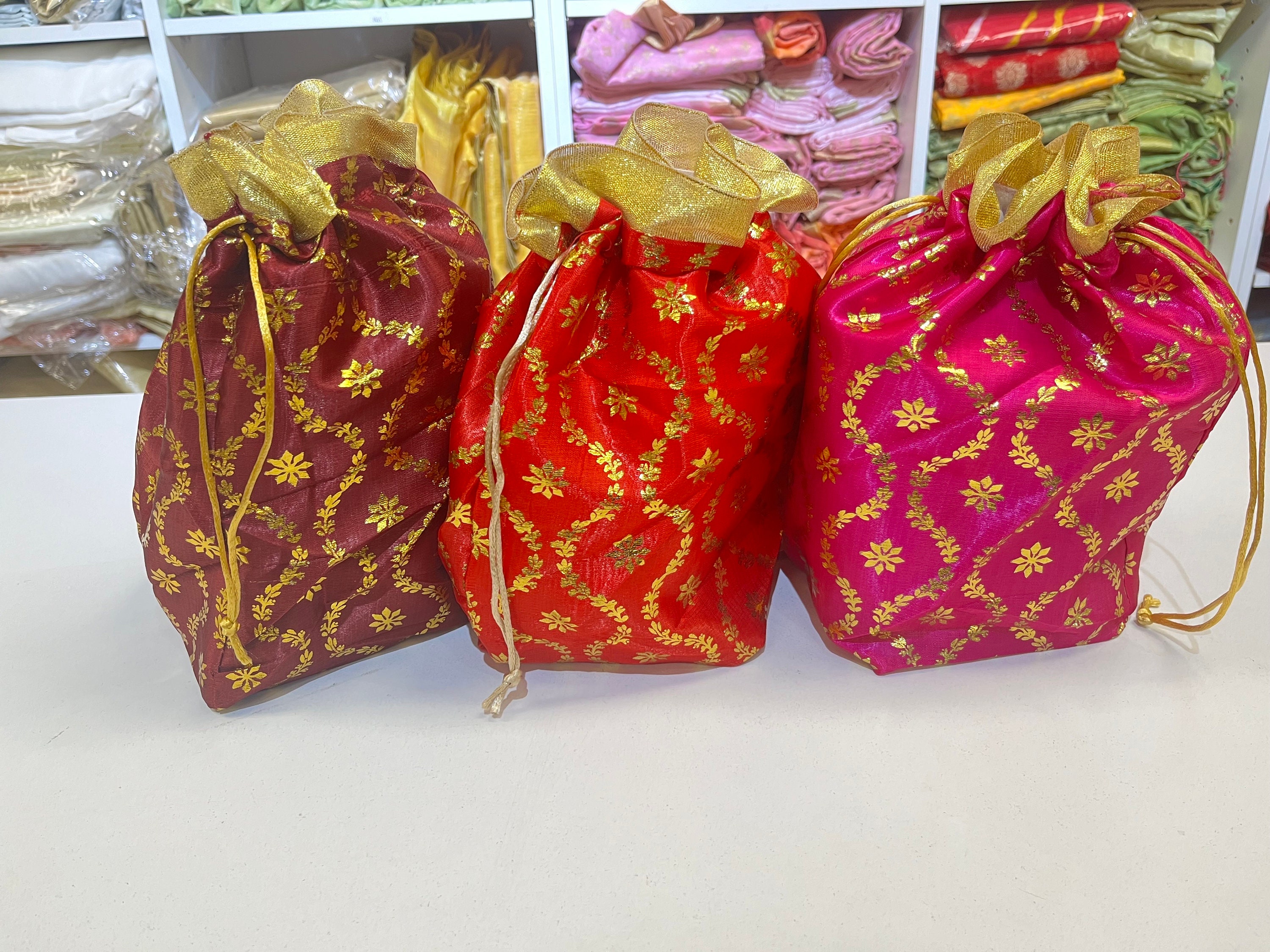 Indian Wedding Large Size Desi Mithai Bhaji ladoo Bag Potli Bag for Return Gifts Wedding II Sweets Bag Gift II Phulkari Print Potli Etsy