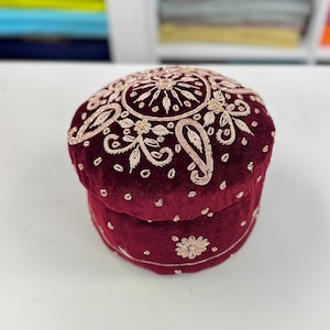 MULTI PURPOSE handcrafted velvet hand embroided Box- Trousseau Box- Bangle/jewellery/kaleere Storage Box