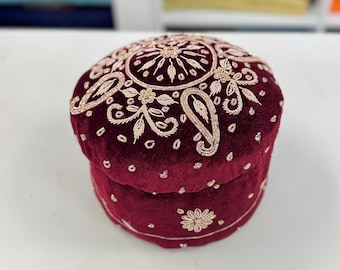 MULTI PURPOSE handcrafted velvet hand embroided Box- Trousseau Box- Bangle/jewellery/kaleere Storage Box