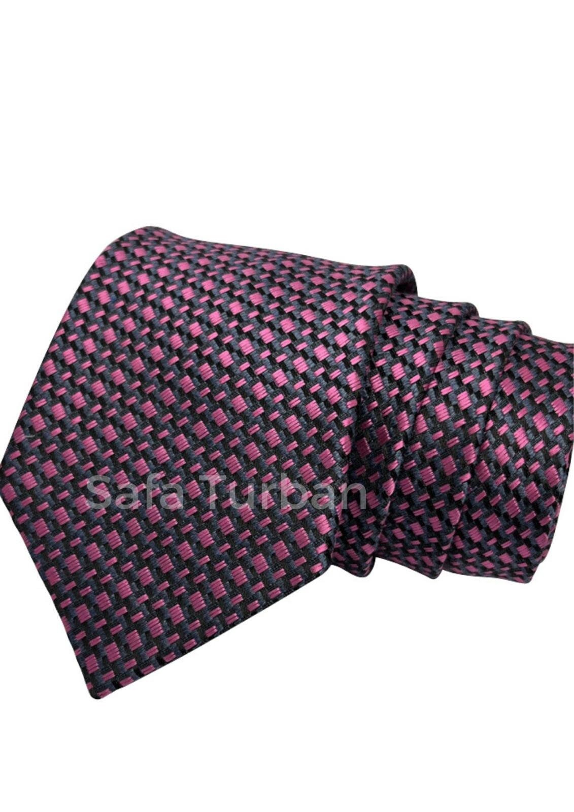 Set regalo da uomo con cravatta in micro seta a quadri e