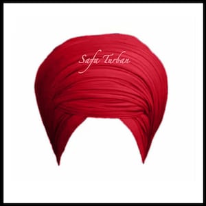 May include: A red turban, also known as a safa, is a traditional head covering worn by men in some cultures. The turban is made of a long piece of fabric that is wrapped around the head.