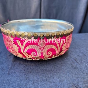 Accesorios de boda- Novia/Novio Mayian/ Haldi/ Maiyan/ Ceremonia Vatna- Cuenco en color Magenta/Rosa/Rani