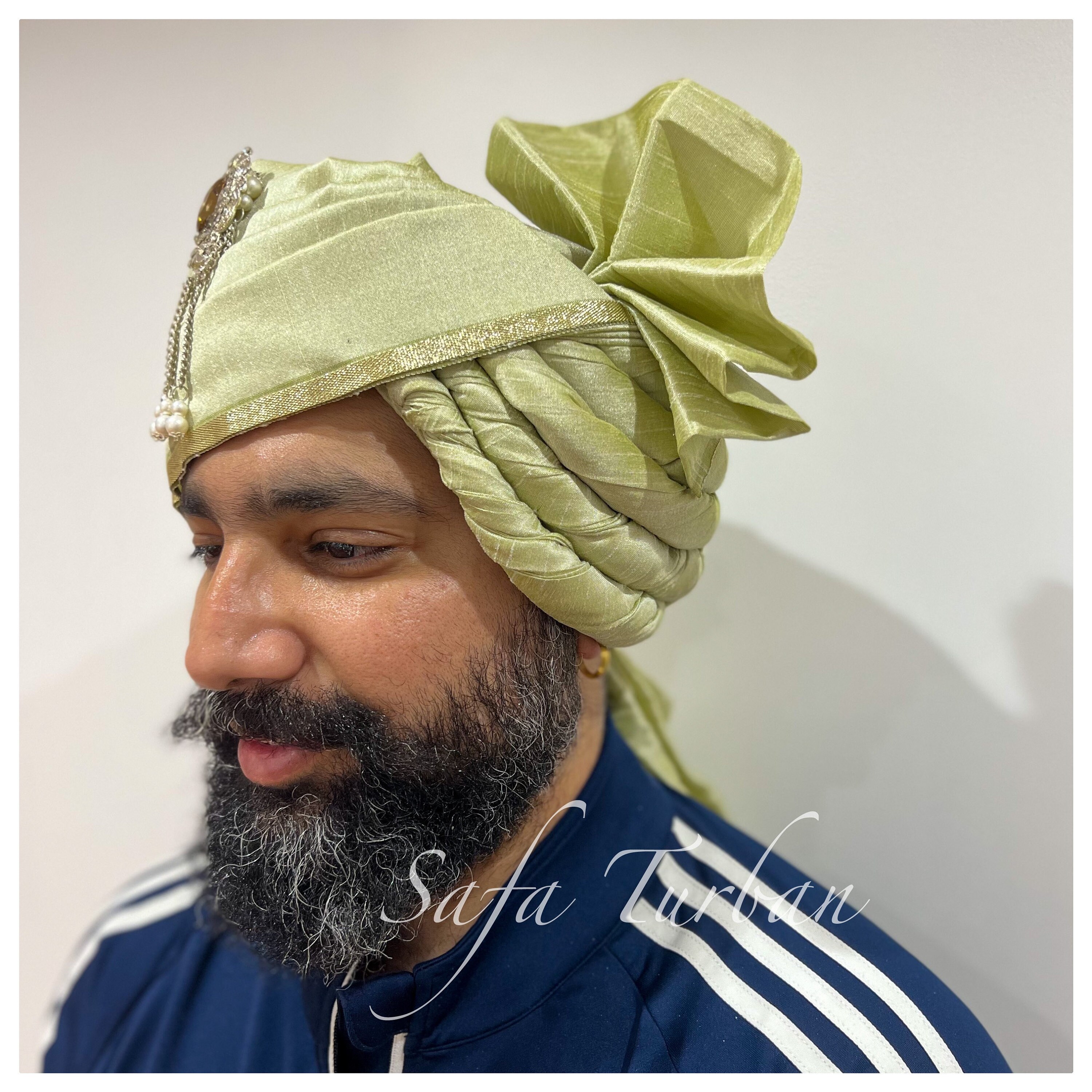 Indian Wedding- Raw Silk Fabric Handmade Safa for Groom in 