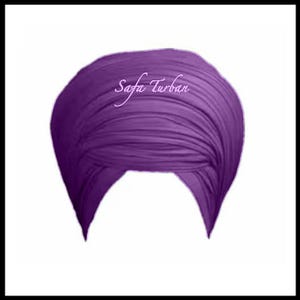 May include: A purple turban, also known as a "Safa Turban", is a traditional head covering worn by men.