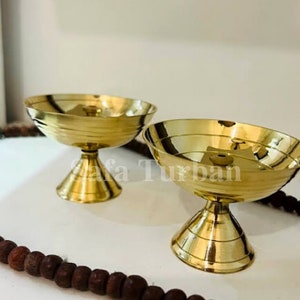 Traditionele koperen diya voor puja/aarti | Olielamp voor thuis | Puja-artikelen tempel | Decoratiecadeaus
