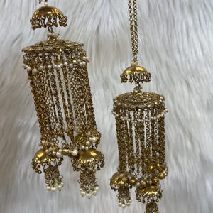 Beautiful Bridal Kaleera Traditional Antique gold Kaliras for Bride & Women Hand Hanging Kalera(sold as pair)