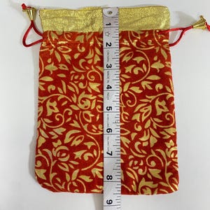 Matrimonio indiano - Borsa Desi Mithai/ Bhaji/Ladoo - Borsa Potli per regali di ritorno Matrimonio II Borsa per dolci Regalo II Jaipuri stampa potli (Rosso)