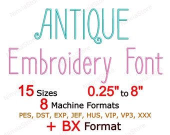 Antique Embroidery Font, BX Font, Monogram Alphabet Machine Embroidery Design, pe Font for Embroidery, Small Embroidery font PES BX dst jef